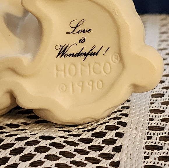 Love is wonderful HOMCO 1990 rabbits ceramic - Picture 3 of 10